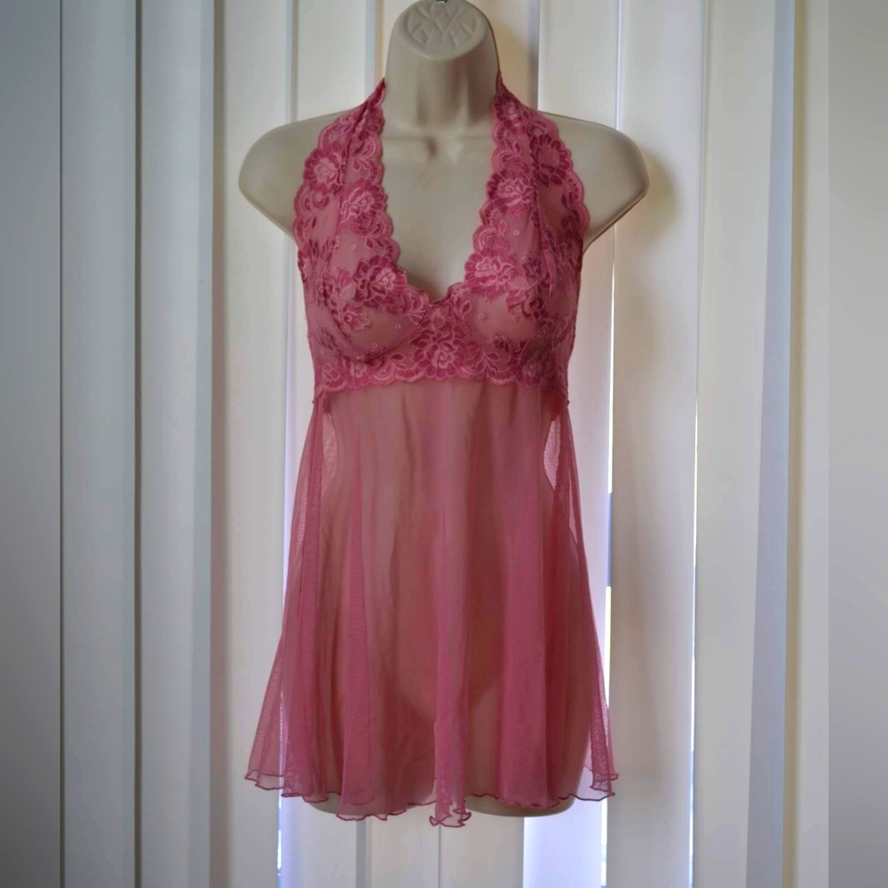 Victoria's Secret Babydoll Chemise Slip Lace Sheer XS